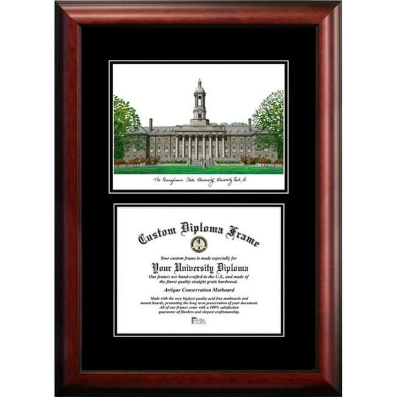 Campus Images PA994D-1185 11 x 8.5 in. Penn State University Diplomate Diploma Frame - Satin Mahogany