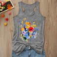thumbnail image 2 of Wang6 Women Plus Size Loose Fit Tank Tops Causal Floral Printed Sleeveless Summer Tops Crew Neck Racerback Workout Shirts Graphic Tees X_Grey S, 2 of 3