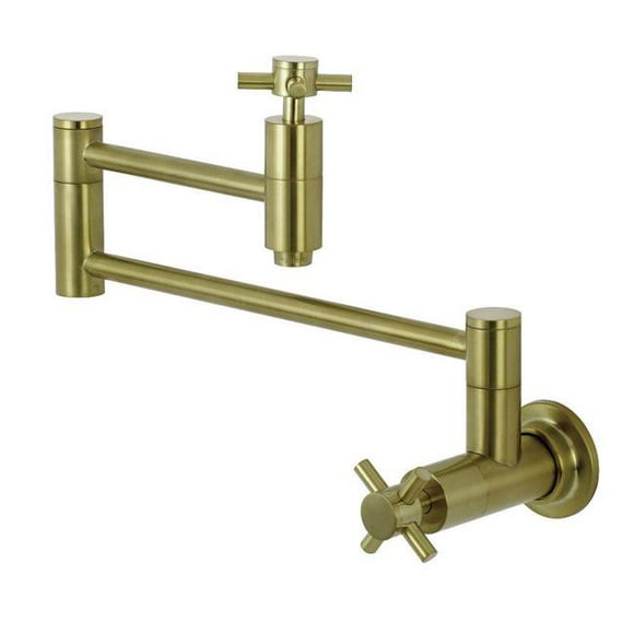 Kingston Brass KS8107DX Wall Mount Pot Filler Kitchen Faucet  Brushed Brass