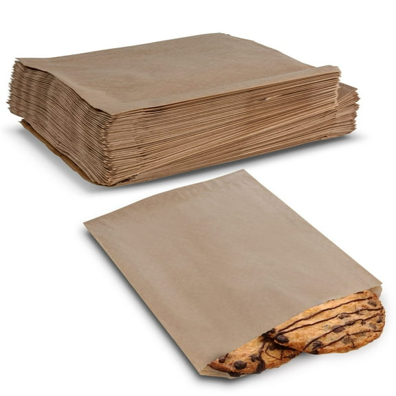 MT Products Cookie Bags - 6.5" x 8” Grease Resistant Wax Paper Bags - Pack of 100