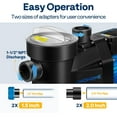 thumbnail image 6 of SPECSTAR 1.5 HP 6360 GPH Swimming Pool Pump for Inground Pool 1.5" & 2.0'' PVC Pipe Fittings Energy Saving w/Strainer Basket, 6 of 8