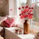 thumbnail image 5 of Ramo de ramitas artificiales para San Valentín | Ramo de bayas de plástico rojo y rosa con forma de corazón de 35 cm | Jarrón de escritorio reutilizable y duradero | Adorno para bodas, fiestas,, 5 of 6