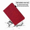 thumbnail image 3 of Dteck Case for iPad Mini 6 2021 (6th Gen.), Embossed Floral Wallet Card Leather Folio Stand Protective Cover with Multi-Angle Viewing, Functional Elastic Strap for iPad Mini 6th Gen 8.3 Inch - Red, 3 of 8