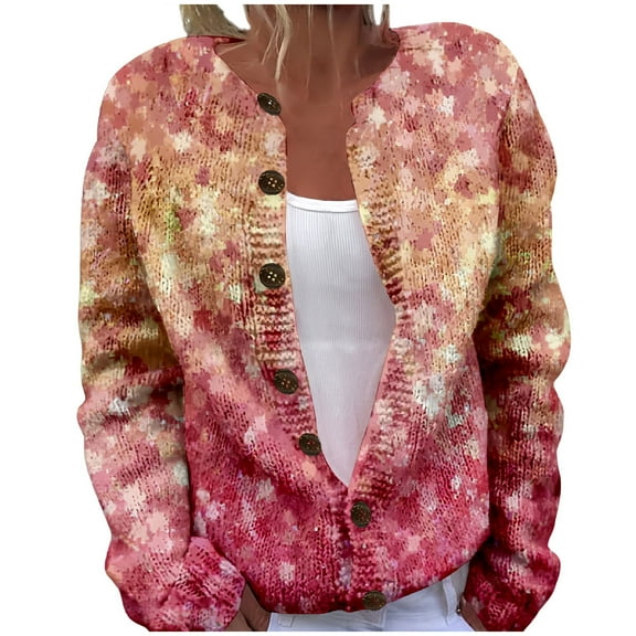 Aoiroe Chunky Cardigan Fall Cardigan Casual Outerwear Long Sleeve Cardigans For Women Fall Coats For Women Crochet Sweaters For Women Loose Sweaters For Women Brick Red L