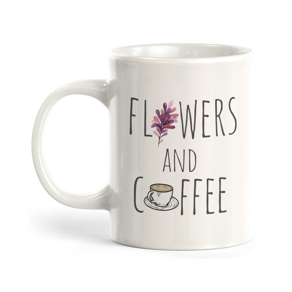 Flowers & Coffee Minimalist 11oz Plastic Coffee Mug