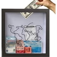 thumbnail image 1 of LAICAIW Adventure Archive Box, Ticket Stub Shadow Box Frame, Travel Shadow Box, White Travel Memory Box, Wood Frame Travel Tickets Box, Ticket Shadow Box with Slot, Memory Box for Keepsakes, 1 of 7