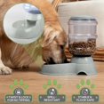 Large storage space, made of plastic, gravity feeder, suitable for dogs