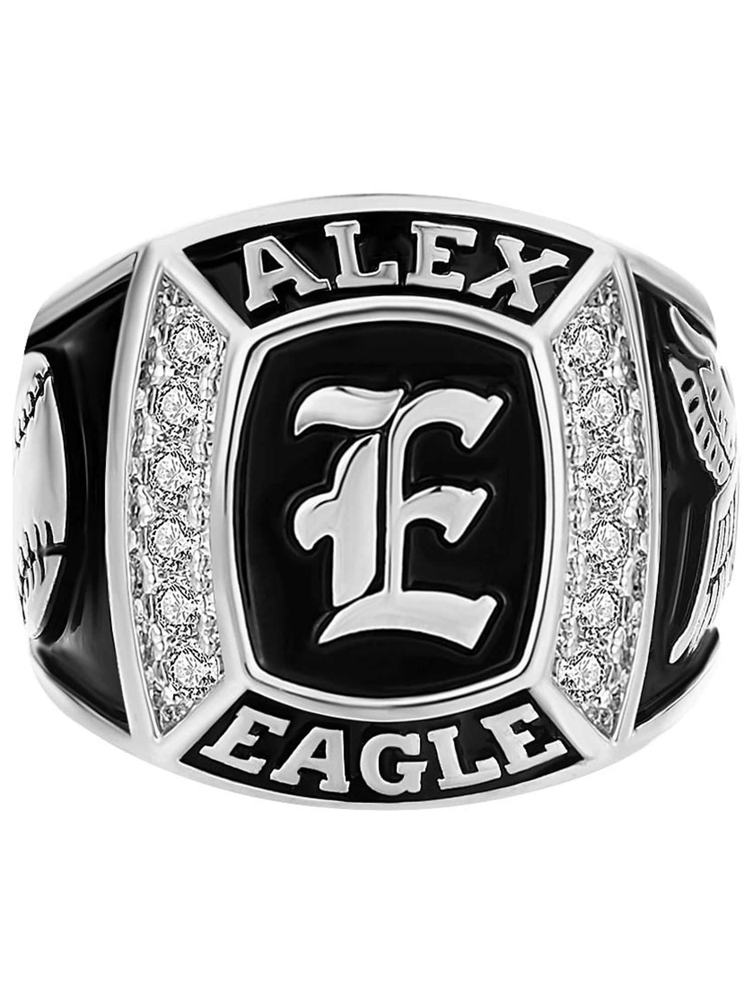 Order Now for 2025 Graduation, Freestyle Men's Initial CZ Square Birthstone Class Ring, Personalized, High School or College Graduation