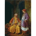 thumbnail image 2 of Jacob Toorenvliet 11x14 Black Ornate Wood Framed Double Matted Museum Art Print Titled: Two Turkish Merchants Conversing (1660), 2 of 5