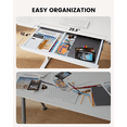 thumbnail image 4 of One Piece Glass Top Standing Desk with Drawer and Charging Ports, 55" x 24" Electric Height Adjustable Desk, Sit Stand up for Home Office, White, 4 of 7