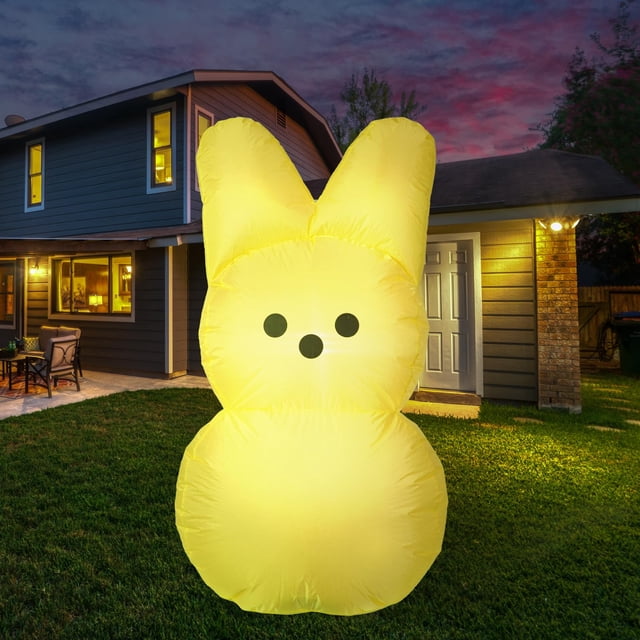 Inflables de Pascua para decoración exterior, conejito amarillo YGCTBVY