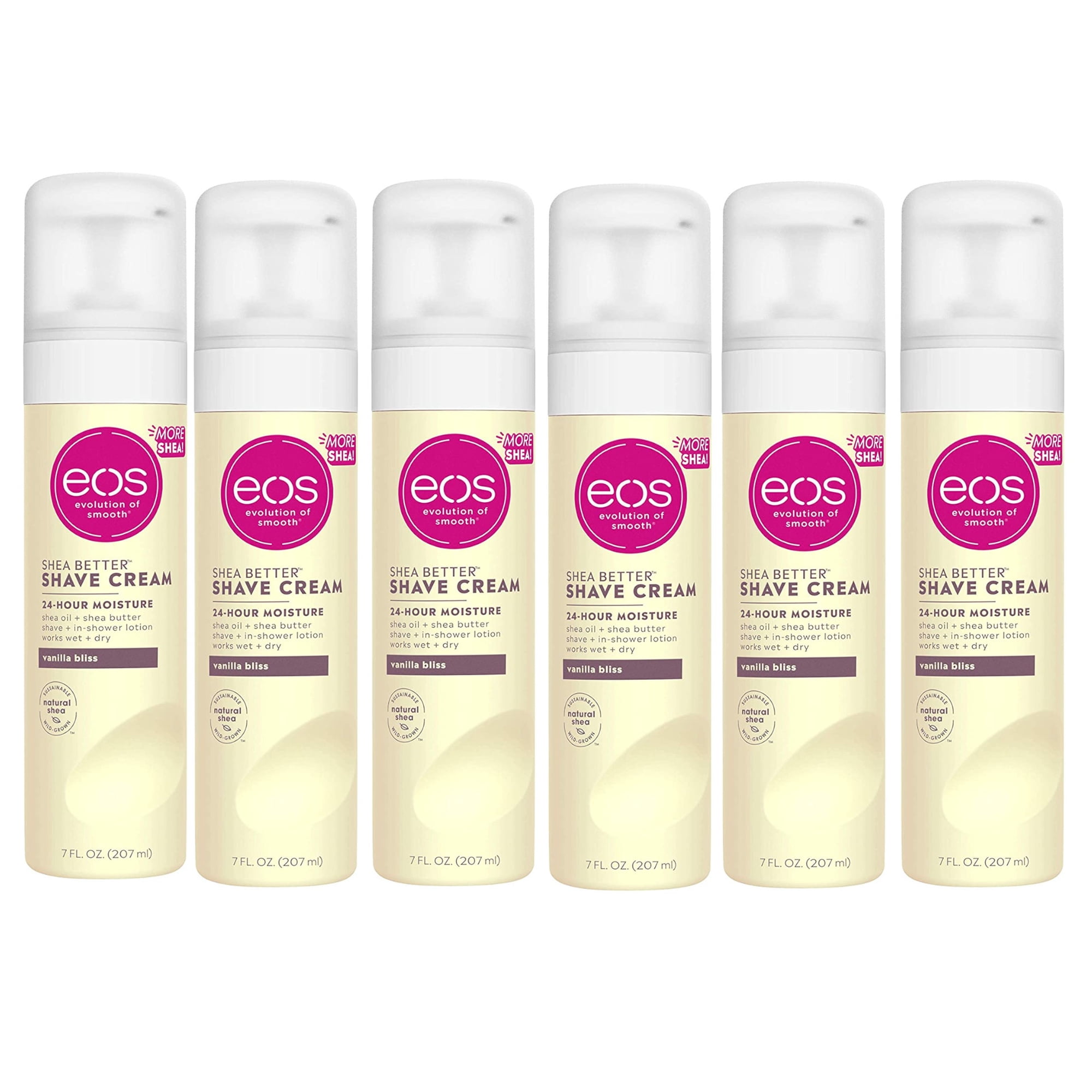 EOS Shave Cream, Vanilla Bliss, 7 oz (Pack of 6)