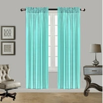 2PC MR2 MINT GREEN SOLID SILK SEMI SHEER ROD POCKET WINDOW CURTAIN PANEL LIGHT FILTERING 55" W X 95" L EACH PC