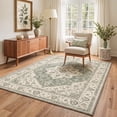 thumbnail image 4 of KUETH 5x7 Machine Washable Vintage Persian Style Rug for Living Room, Soft Low Pile Non Slip Backing Area Rug, Sage Ivory Rug for Bedroom Dining Room, 4 of 5