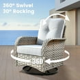 thumbnail image 5 of XIZZI 8-Piece Outdoor Patio Sectional Furniture Sets, Wicker Patio furniture with Swivel Chairs, Waterproof Outdoor Conversation Set for Backyard, Gray, 5 of 9