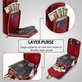 thumbnail image 6 of Allytech Case for iPhone 13 Pro, [Large Capacity] Wallet Case with Card Slots & Zipper Pocket, Premium PU Leather Metal Snap Kickstand Shockproof Case with Shoulder Strap, Red, 6 of 7