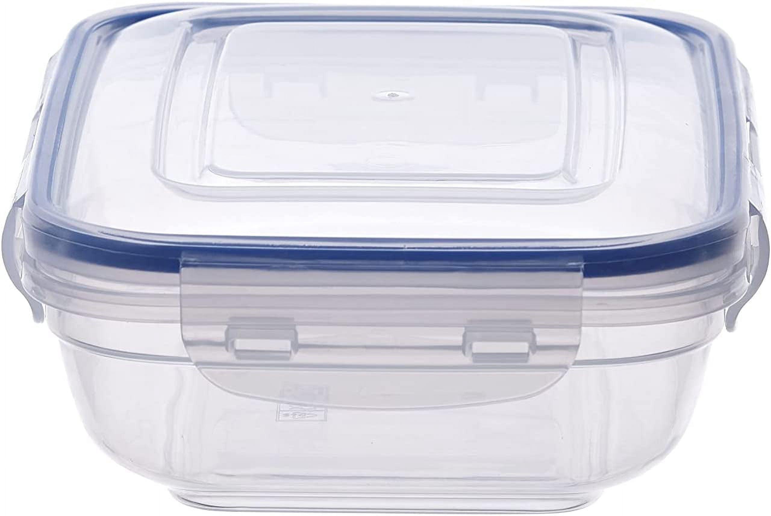 Superio Large Plastic Food Storage Container, with Airtight Lid for Pantry- (4 Quart) Microwave, Dishwasher and Freezer Safe, BPA Free Plastic (6 Pack)