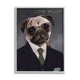 thumbnail image 4 of Stupell Industries Lone Woof Pug Dog Smoking Cigar Necktie Graphic Art Gray Framed Art Print Wall Art, Design by Diane Neukirch, 4 of 5
