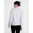 thumbnail image 4 of Scenario Women's Crewneck Cardigan with Patch Pockets, Lightweight, Sizes XS-XXXL, 4 of 6