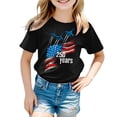 thumbnail image 5 of Quealent Girls 4th of July Shirt USA T-Shirt for Kids American Flag Shirt 250 Years of Freedom Short-Sleeved Top (Black, 13-14 Years), 5 of 5