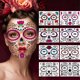 thumbnail image 1 of 8 Uds pegatina de tatuaje facial Día de los muertos accesorios de maquillaje de broma de mascarada de Halloween Ygjytge Para estrenar, 1 of 8