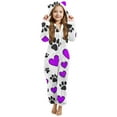 thumbnail image 2 of ATOGUTA Girls Pants Juniors Unisex Kids Fleece Hooded Jumpsuits Long Sleeve Rompers Sleepwear Outfits Size 5T-15, Purple, 2 of 6