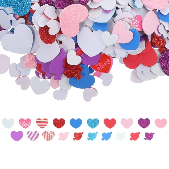 2 Count White Heart Stickers Nail Charms Love Decals Decorations Child