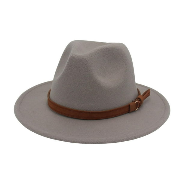 Sombrero Fedora Yuyangstore Unisex Engrosado Gris claro