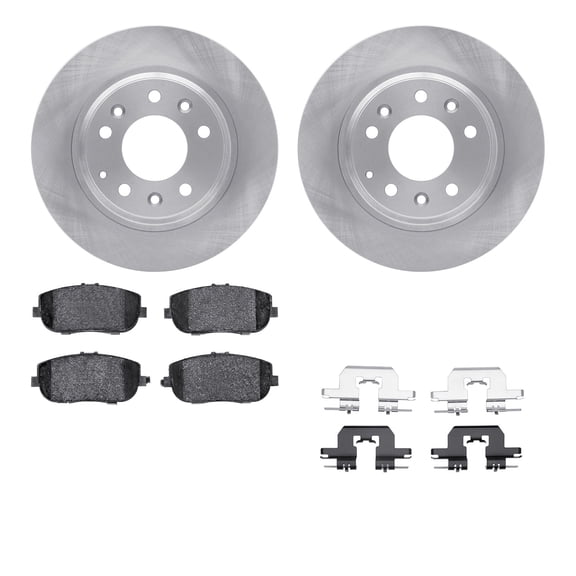 Dynamic Friction Company Rear Geospec Brake Rotors with 5000 Euro Ceramic Brake Pads includes Hardware 4612-54014