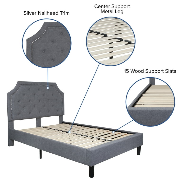 Flash furniture brighton size tufted upholstered outlet platform bed