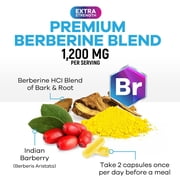 Berberine HCl Blend 1200mg Per Serving - Heart & Immune Support Supplement
