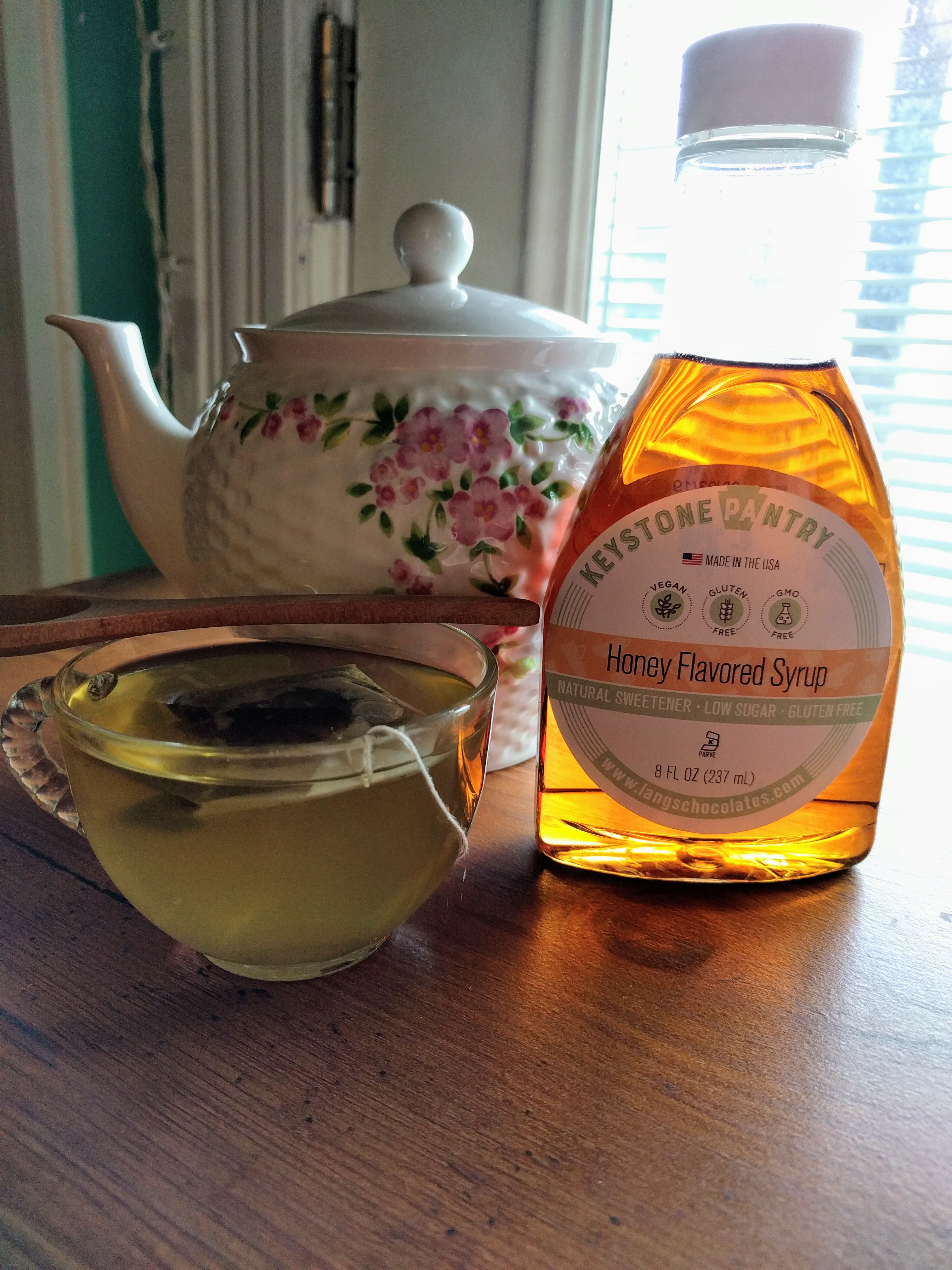 Keystone Pantry Honey Flavored syrup, sweetened with Allulose and Monk