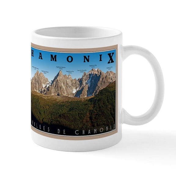 CafePress - Aiguilles De Chamonix Mug - 11 oz Ceramic Mug - Novelty Coffee Tea Cup