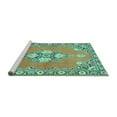 thumbnail image 2 of Ahgly Company Machine Washable Indoor Square Persian Turquoise Blue Traditional Area Rugs, 5' Square, 2 of 4