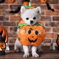 thumbnail image 6 of Aoznliie Dog Clothes, Halloween Pumpkin Furry Outfit for Small Dogs, 9.8x15.7 inch Soft Pet Costume for Party, Orange, 6 of 7
