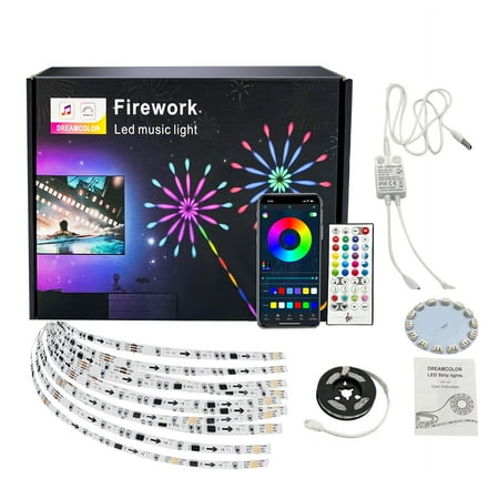 

Viugreum LED Pyrotechnic Lights - Dreamy Color Remote Control Pyrotechnic Light with Music Synchronization and Timer for Wall Decoration Valentine s Day Wedding Festival