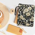 thumbnail image 4 of HELLHERO Rose Daisy Notebook Wraps Polyester Fabric Book Organzoer Holder Book Storage Bag with Handle Book Sleeve Protector Pouch Wrap Bag, 11.42 x 8.66 Inch, 4 of 8