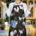 thumbnail image 6 of Black Chicken Rooster Pattern Apron-Garden Aprons for Women with Pockets-Cotton Linen Waterproof Kitchen Cooking Gardening Aprons Adjustable for Kitchen,Cooking,BBQ and Salon 33x27 Inch, 6 of 7