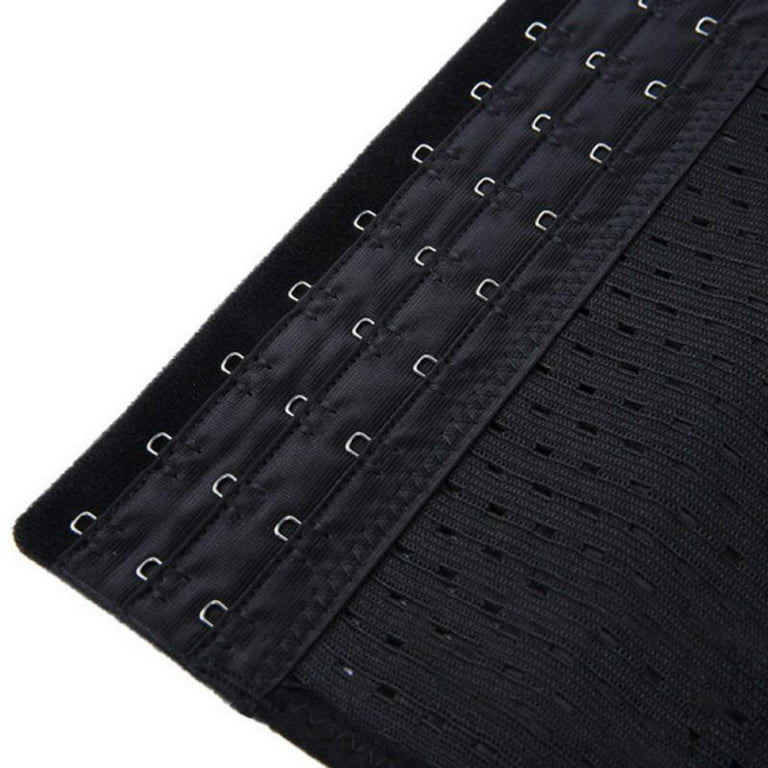 JANDEL Hollow Breathable Steel-bone Abdominal Belt with Six Rows of 13  Buckles Plastic Belt, Black XXL 