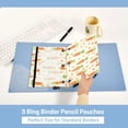 thumbnail image 5 of 2 Pack Pencil Pouch for 3 Ring Binder Smooth Zipper Folders with Pockets Clear Window Pencil Case Carrot and Polka Dots, 5 of 6