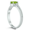 thumbnail image 2 of SZUL Women's 6X4MM Peridot and Diamond Pear Shaped Open Three Stone Ring in 10K White Gold, 2 of 4