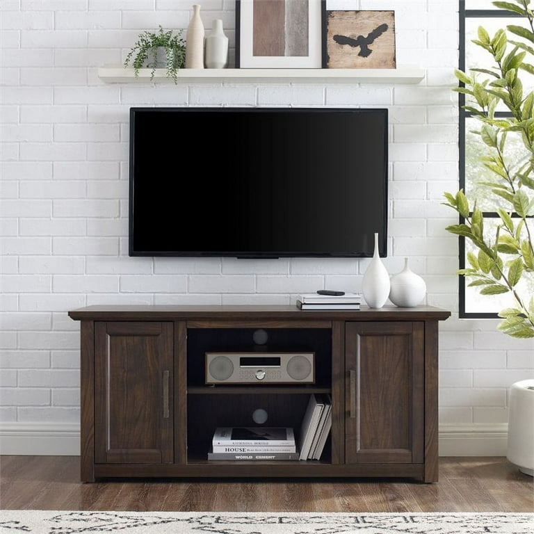 Crosley Camden 48 Low Profile TV Stand Dark Walnut