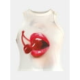 thumbnail image 5 of Madden NYC Women's Sleeveless High Neck Graphic Top, Sizes XXS-XXL, 5 of 5
