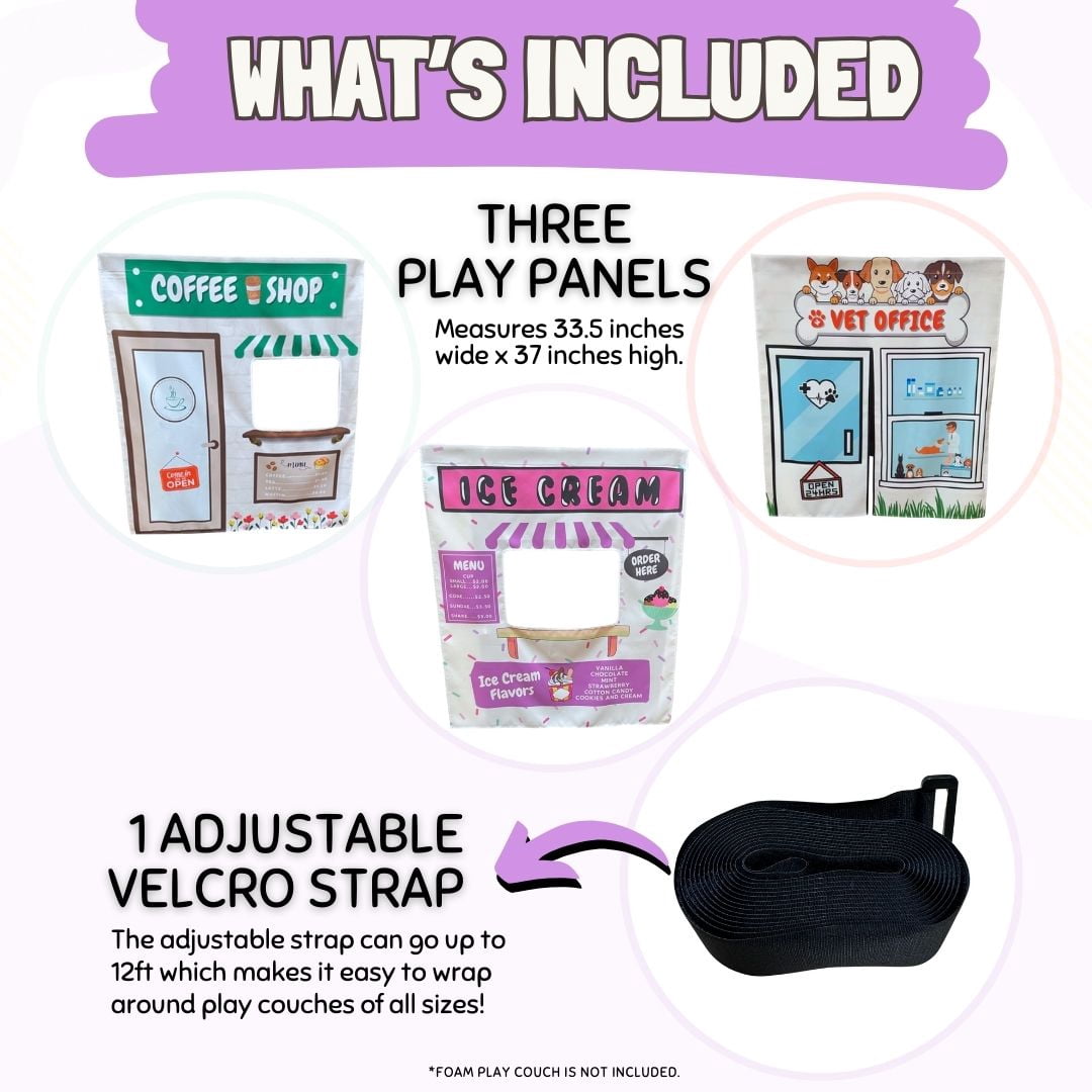 "The Shops" 3-Pack Play Panels for Kids Foam Play Couch