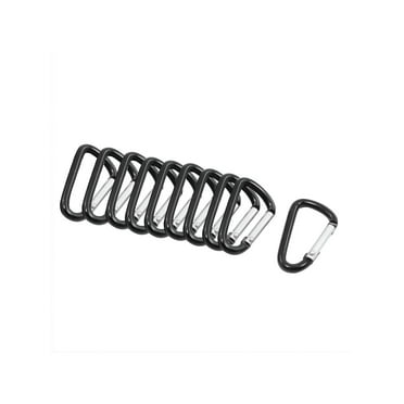 Aluminum Alloy Portable Carabiner Hook Lock Black 10 Pcs for Camping Hiking
