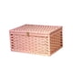 thumbnail image 4 of Cesta de almacenamiento con tapa, cesta multiusos con marco de madera tejida. rosa, 4 of 9