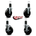 thumbnail image 2 of 5 Inch Soft Rubber Wheel Swivel 1-5/8 Inch Expanding Stem Caster Set 2 Brakes, 2 of 2