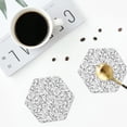 thumbnail image 4 of Kdxio Black White Music Funny Coasters,4 Pcs Leather Coasters,Housewarming Gifts,Protect Furniture from Water Marks Scratch and Damage, 4 of 8