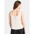 thumbnail image 3 of Time and Tru Women's and Women's Plus Linen Blend Tank Top, Sizes XS-4X, 3 of 5