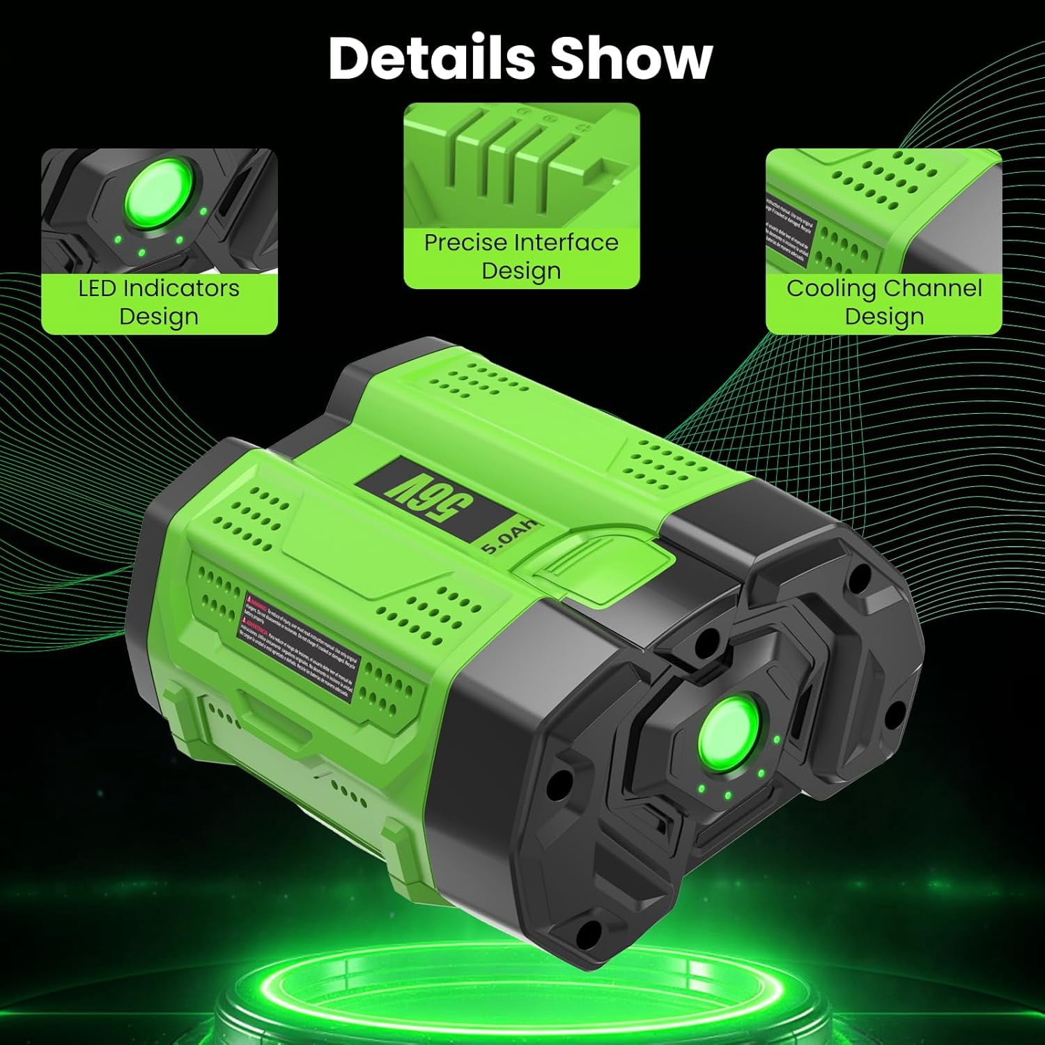 56 Volt 5000mAh High Capacity Replacement for EGO 56V Battery Compatible with EGO Lithium Battery Power+ Tools Compatible with BA2800 Cordless Power Tool